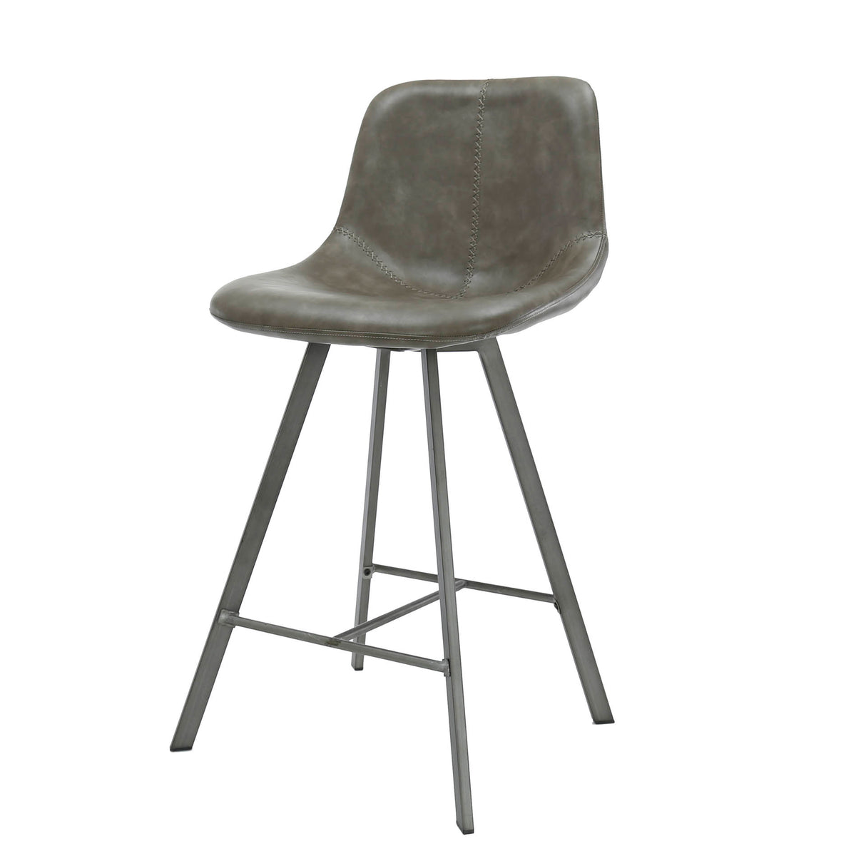 Siena Taupe Saddle PU Faux Leather Bar Stool
