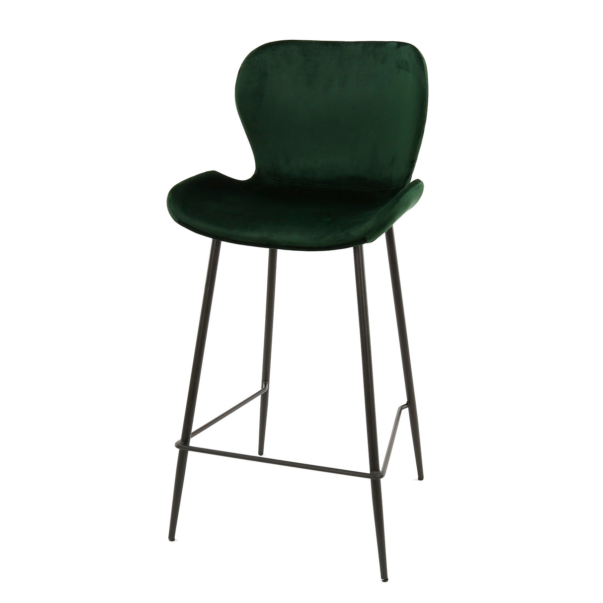 Modern Velvet Green Bar Stool Without Armrests Argo