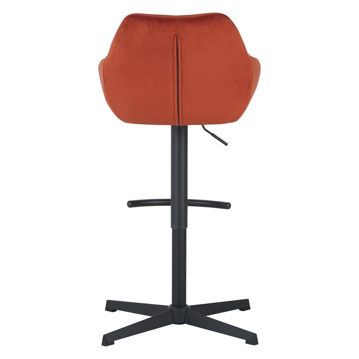 Venom Bar Stool Copper Velvet - adjustable rotating bar seat with armrest