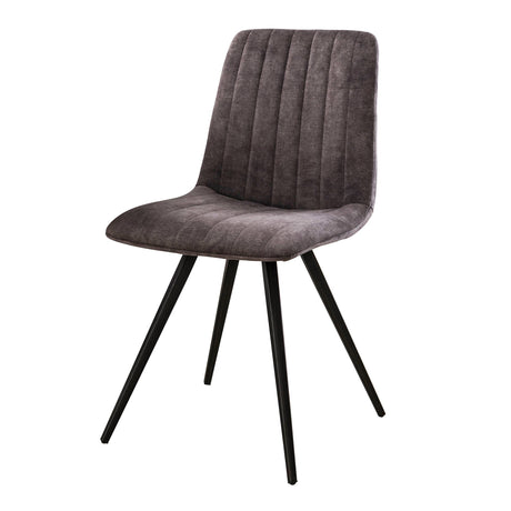 Set of 4 Dining Chairs Sadie Velvet Grey - Without Armrests