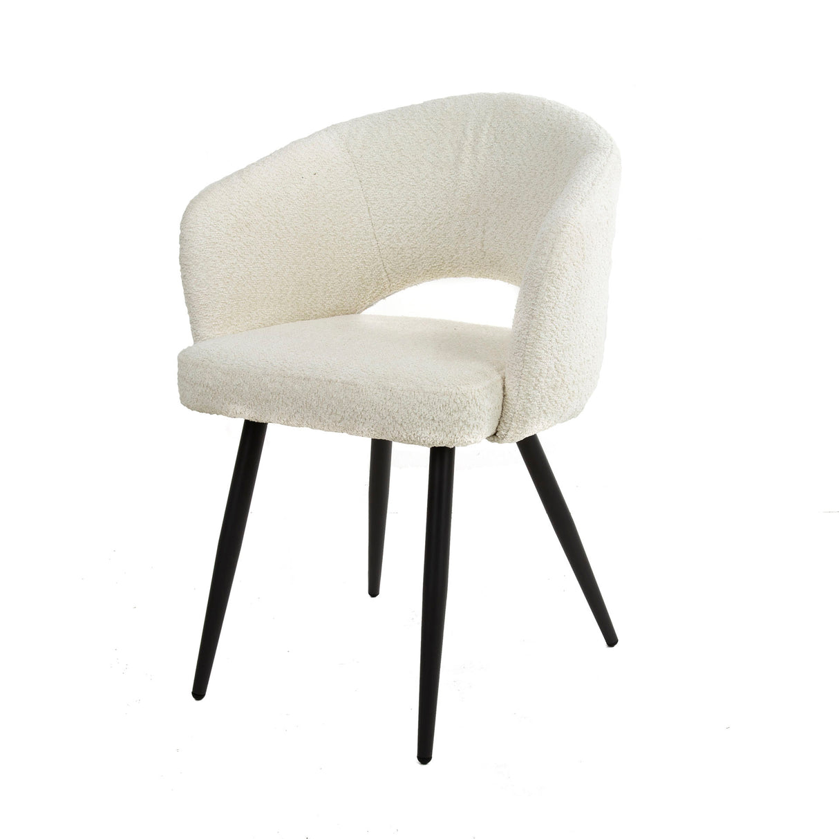 Set of 2 dining chairs Cargo Bouclé White
