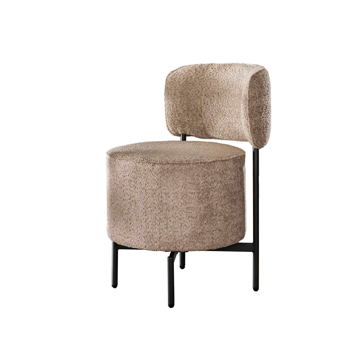 Set of 2 dining chairs Dante Bouclé sand and swivel
