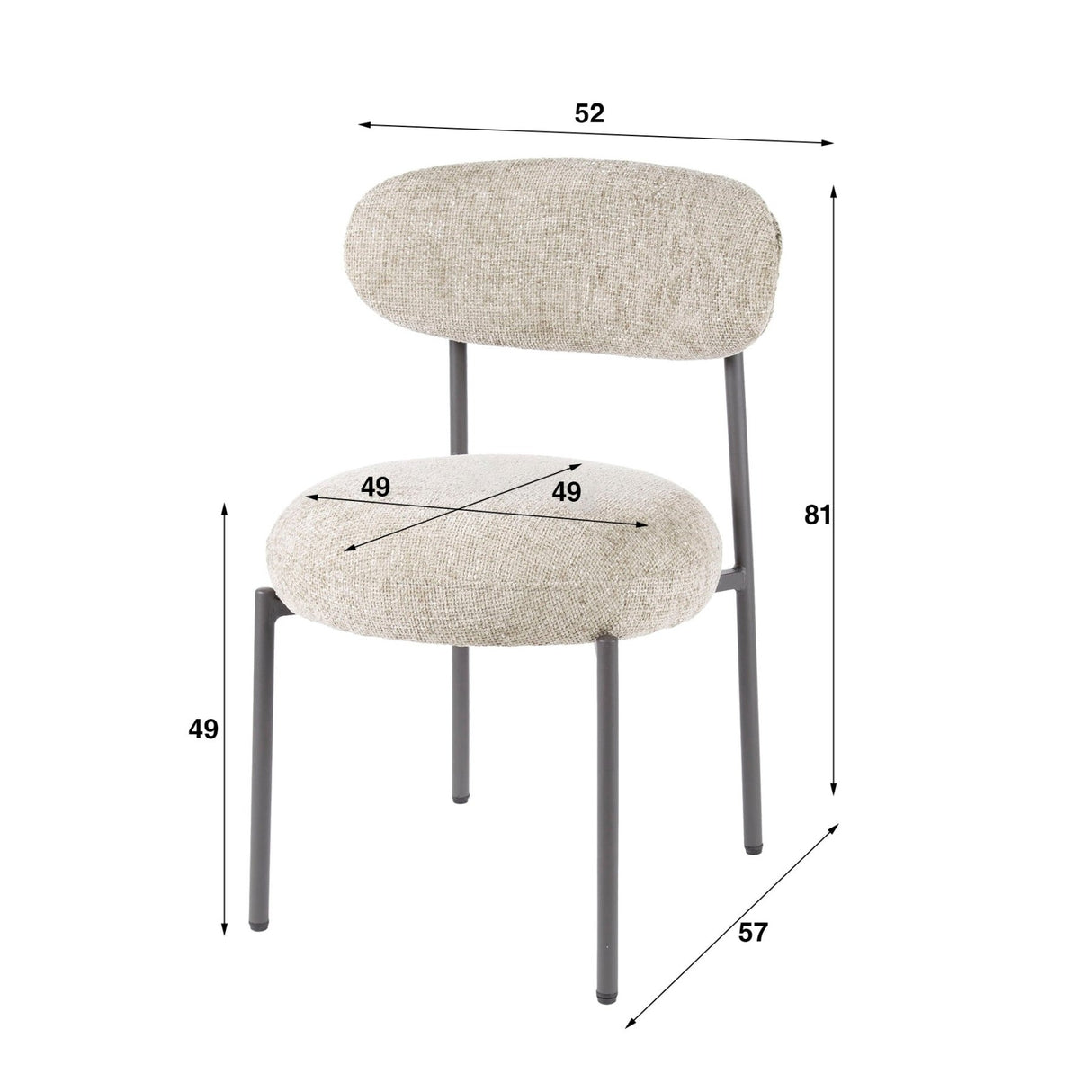 Set of 2 dining chairs Aero Tissee Cargo Sand