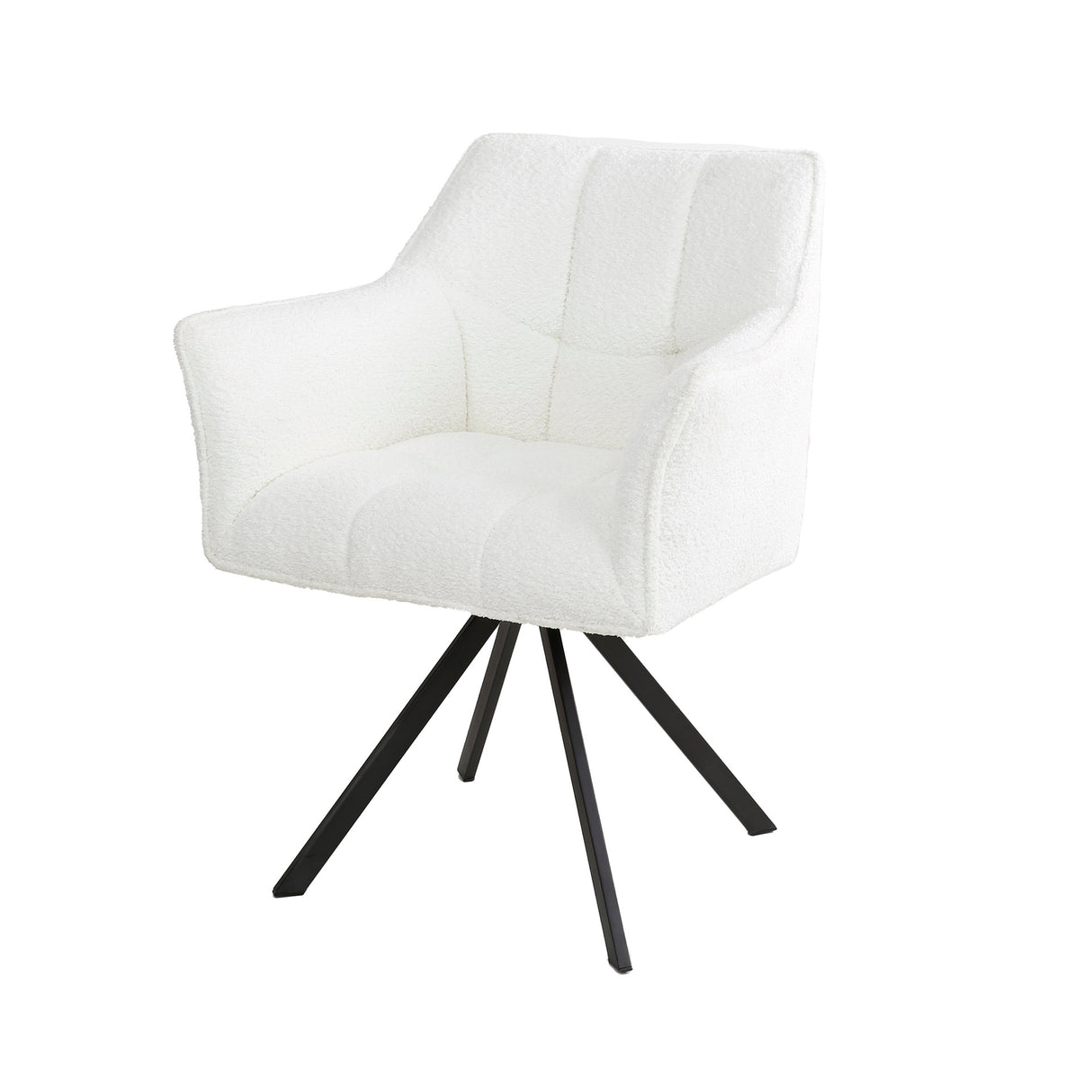 Dining chair Lino Bouclé White Swivel