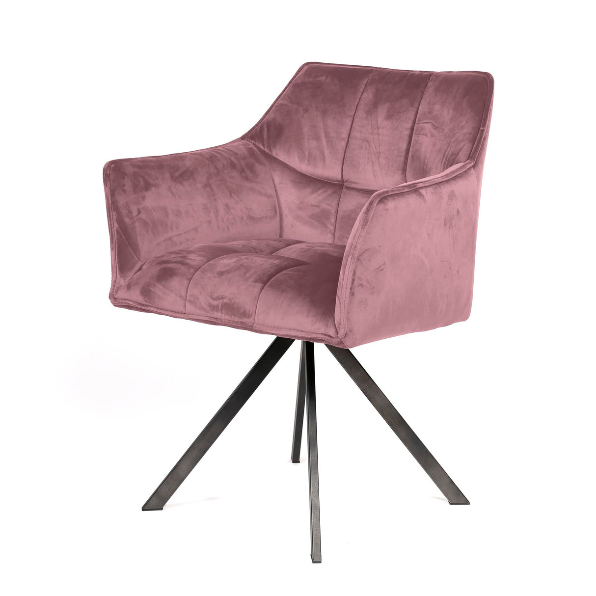 Set of 2 Dining Chairs Lino Velvet Pink Swivel