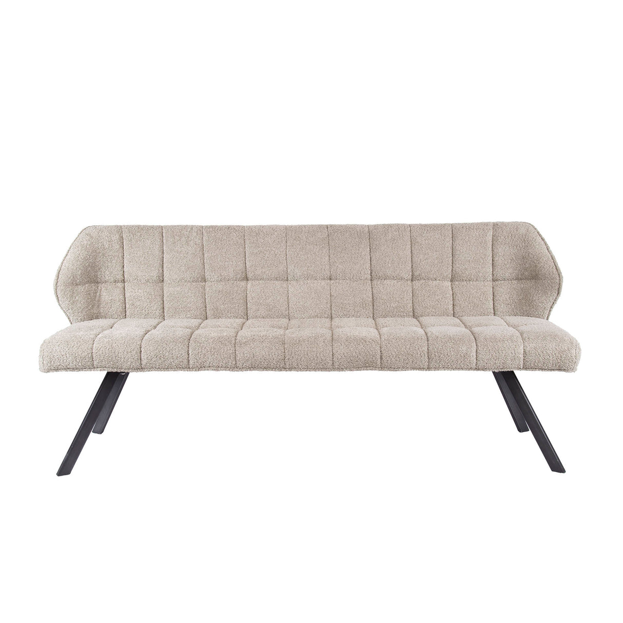 Dining bench Lino Bouclé Fabric Sand 180 cm Checkered