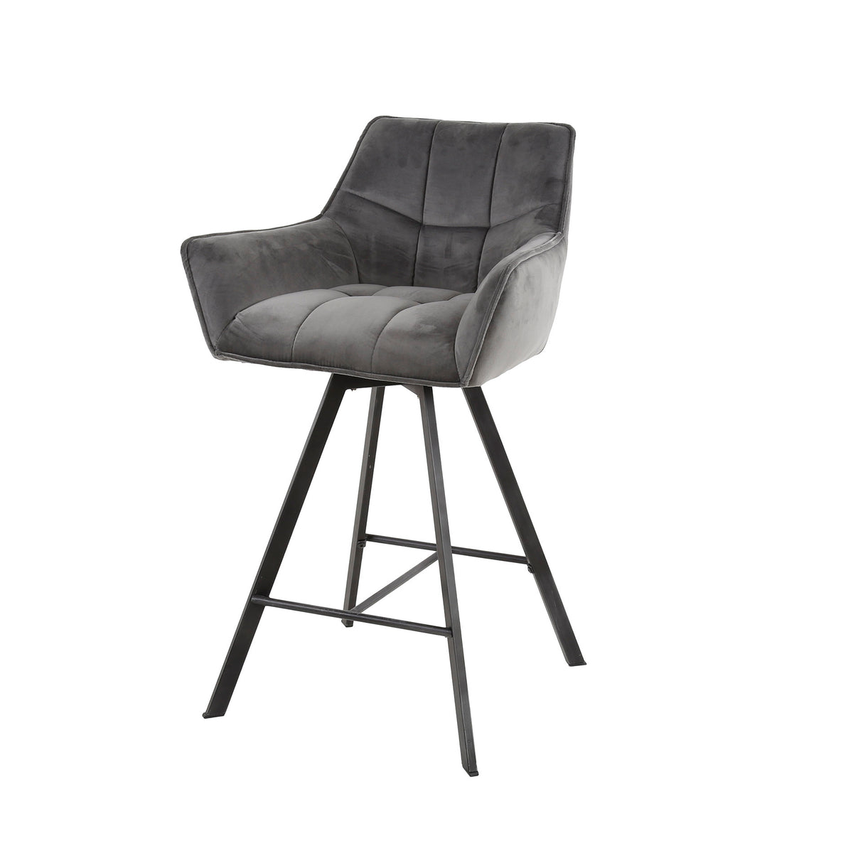 Bar stool Lino Velvet Anthracite Swivel