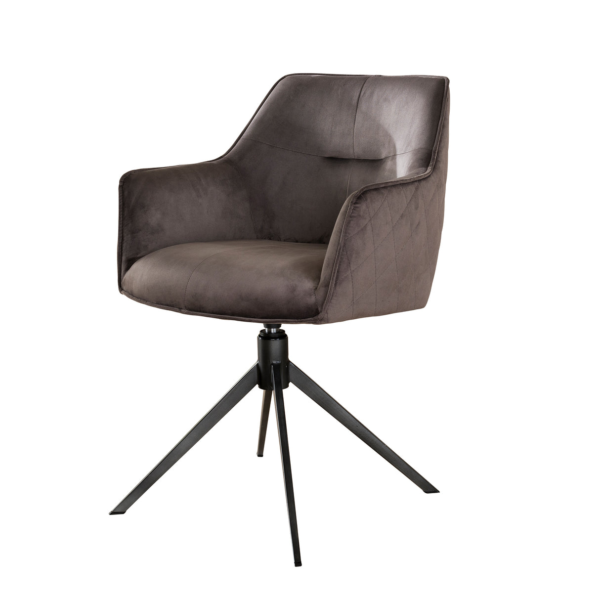 Set of 2 dining chairs Chia Velvet Anthracite Rotatable