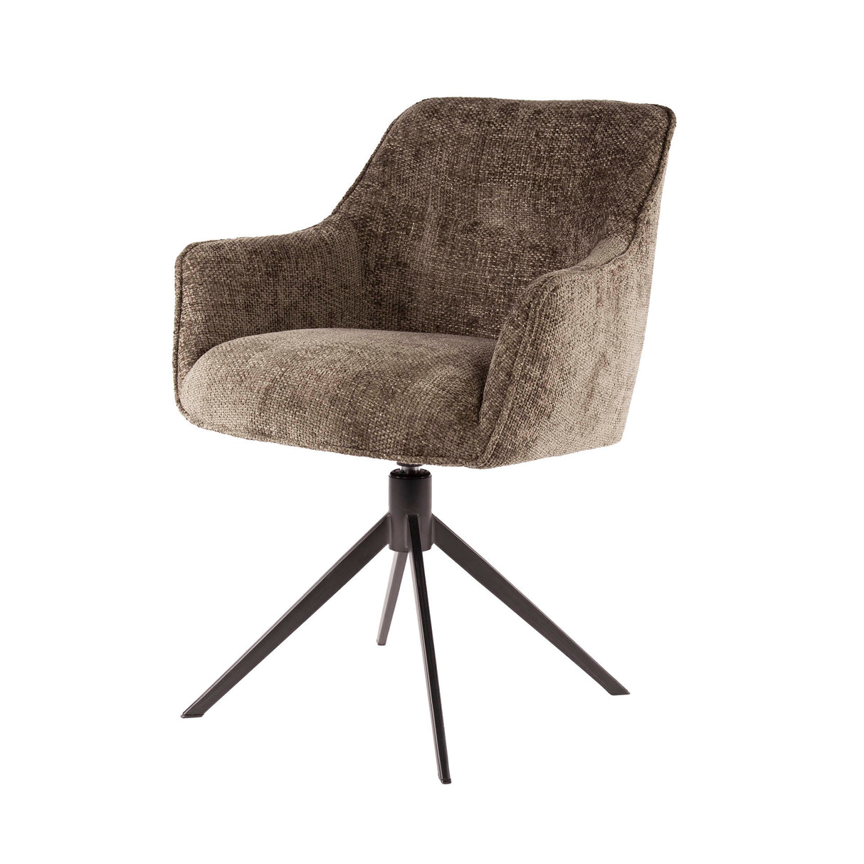 Set of 2 dining chairs Chia Rich Fabric Taupe Rotatable