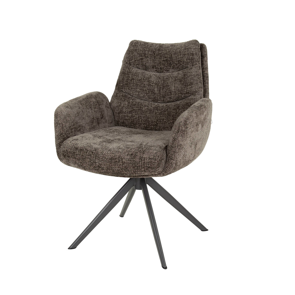 Set of 2 Dining Chairs Elite Taupe Chenille Fabric Rich Swivel