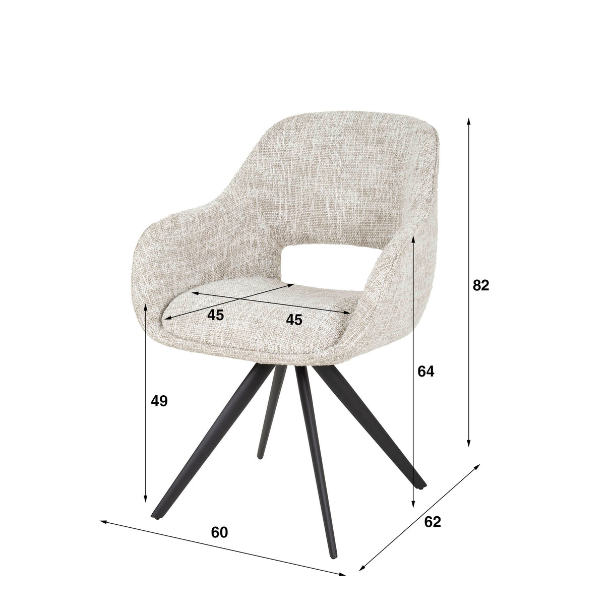 Set of 2 Dining Chairs Springo Swivel Eagle Cream