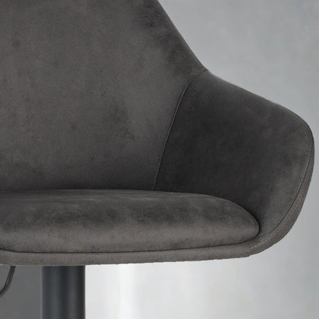 Venom Bar Stool Anthracite Eco-leather - Adjustable Swivel Bar Chair with Armrest