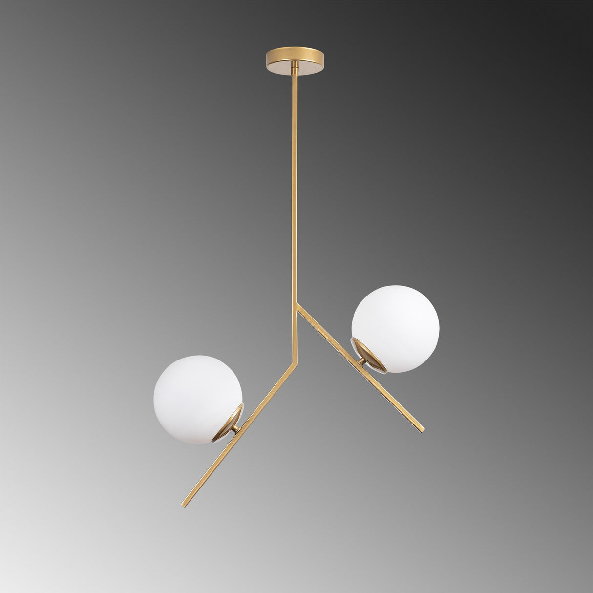 Pendant lamp 2-light Gold Glass Nimbus