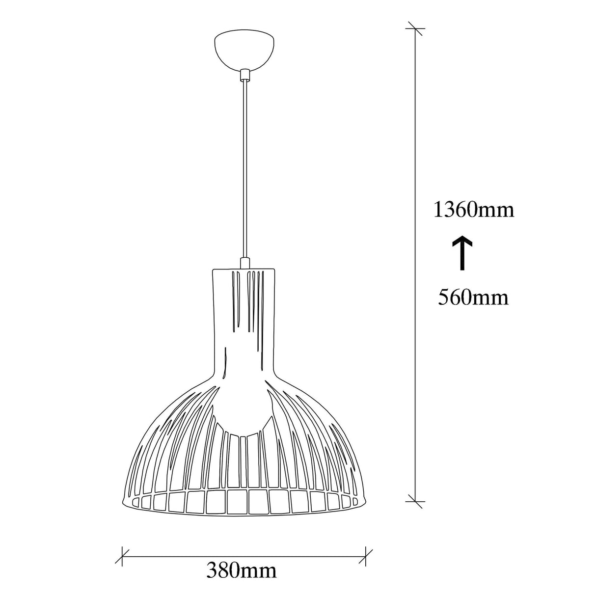 Pendant lamp 1-light Black Metal Quartz