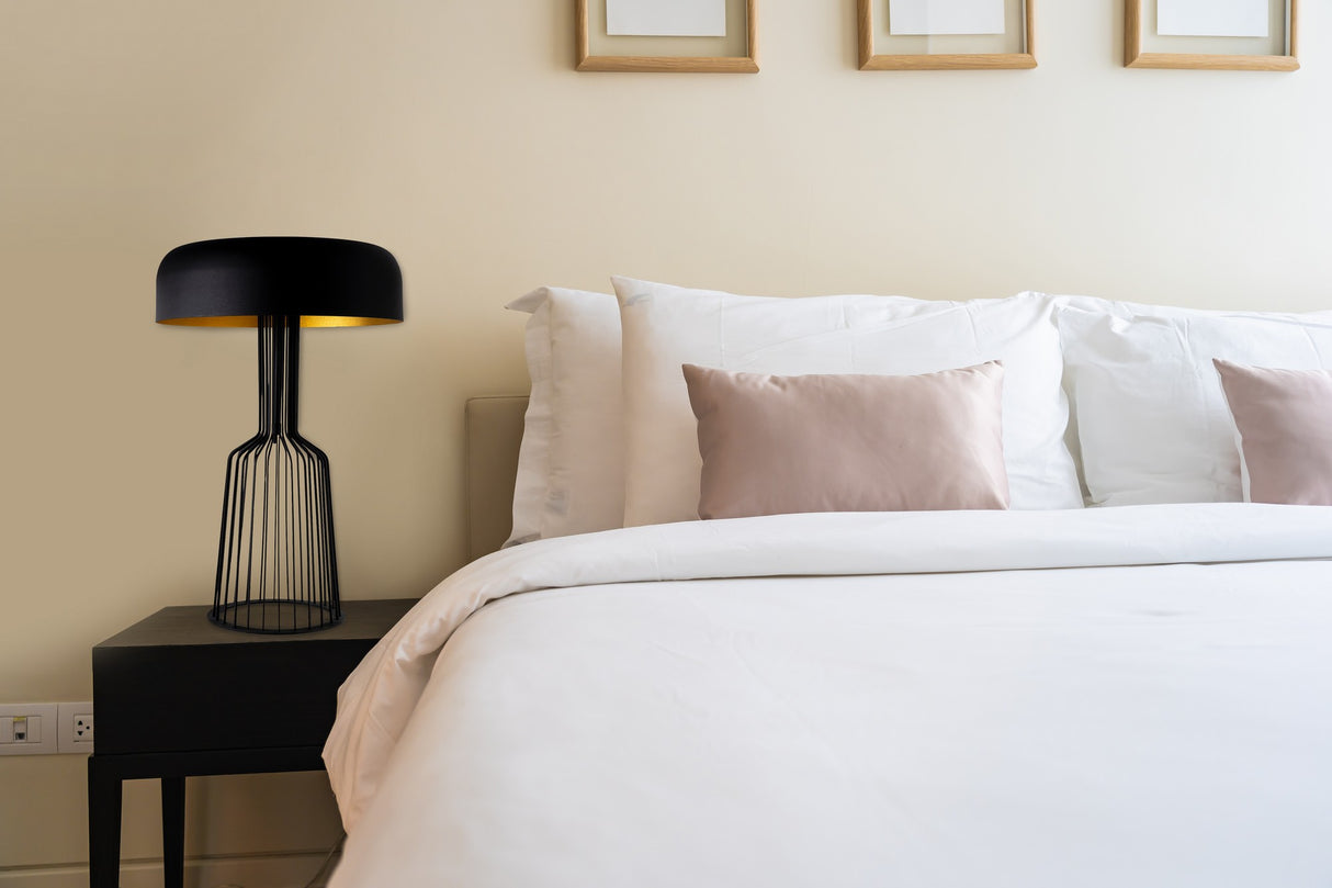 Table lamp Black Gold Metal Quartz