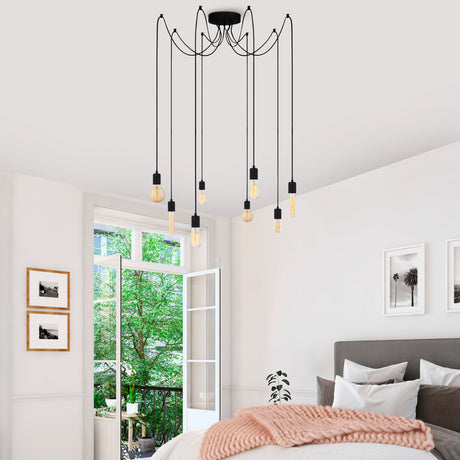8-light Pendant Black Metal Maris