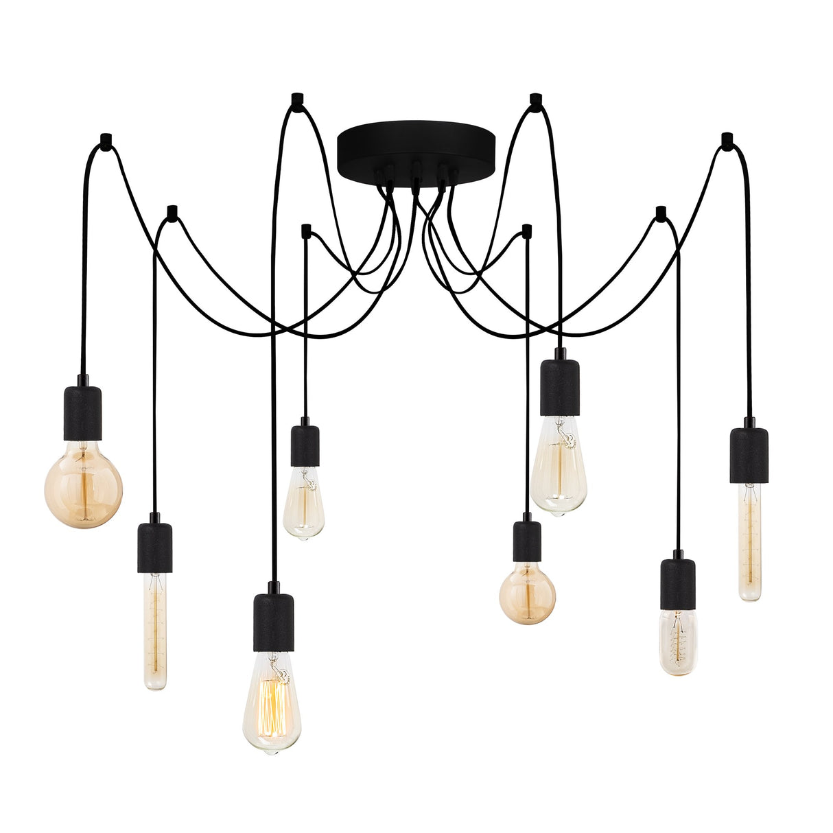 8-light Pendant Black Metal Maris