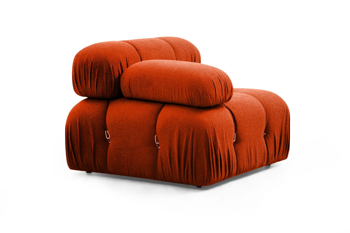 Modular XXL corner sofa Bubble with ottoman - orange red