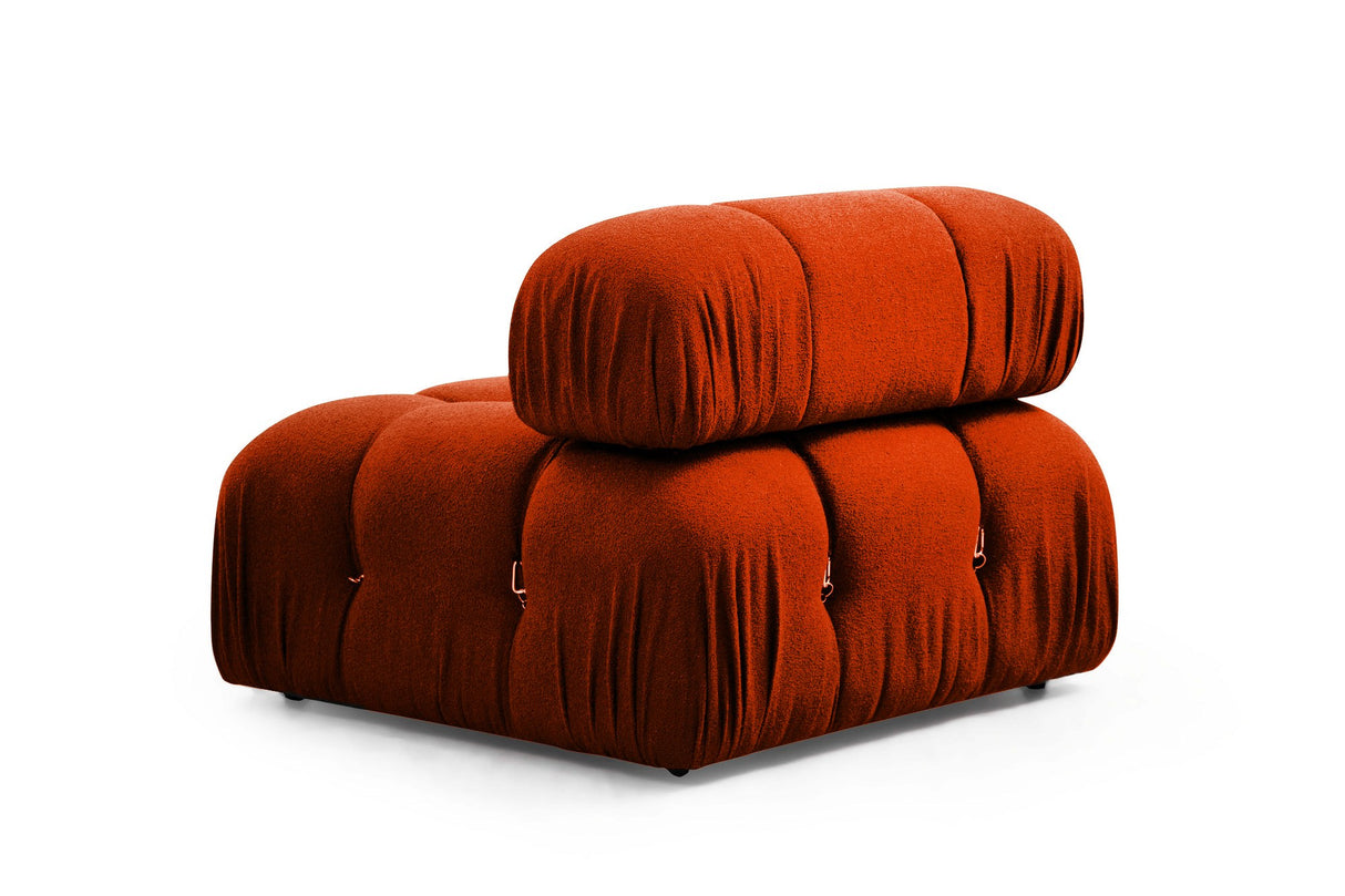 Modular XXL corner sofa Bubble with ottoman - orange red