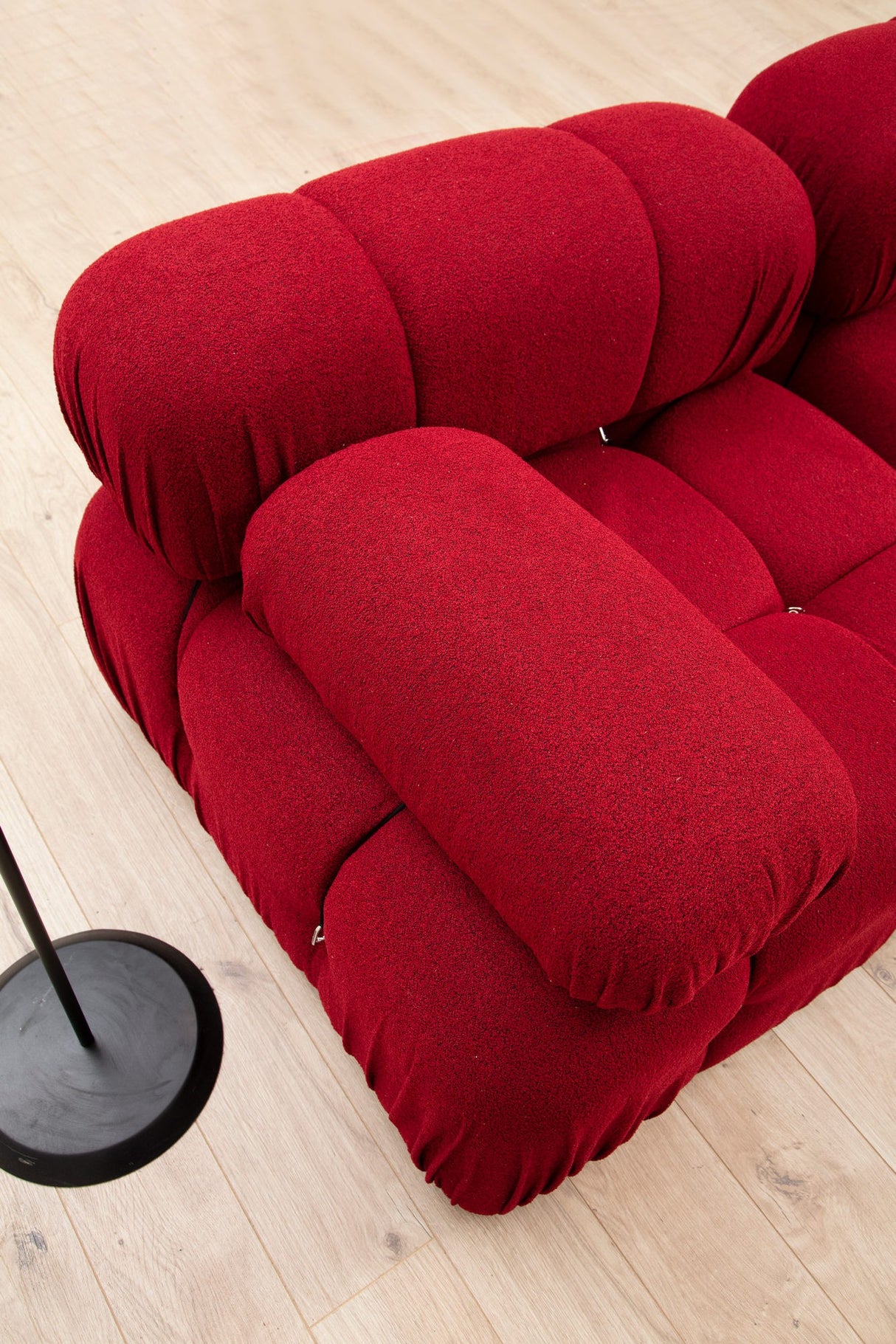 Modular XXL corner sofa Bubble with ottoman - velvet red