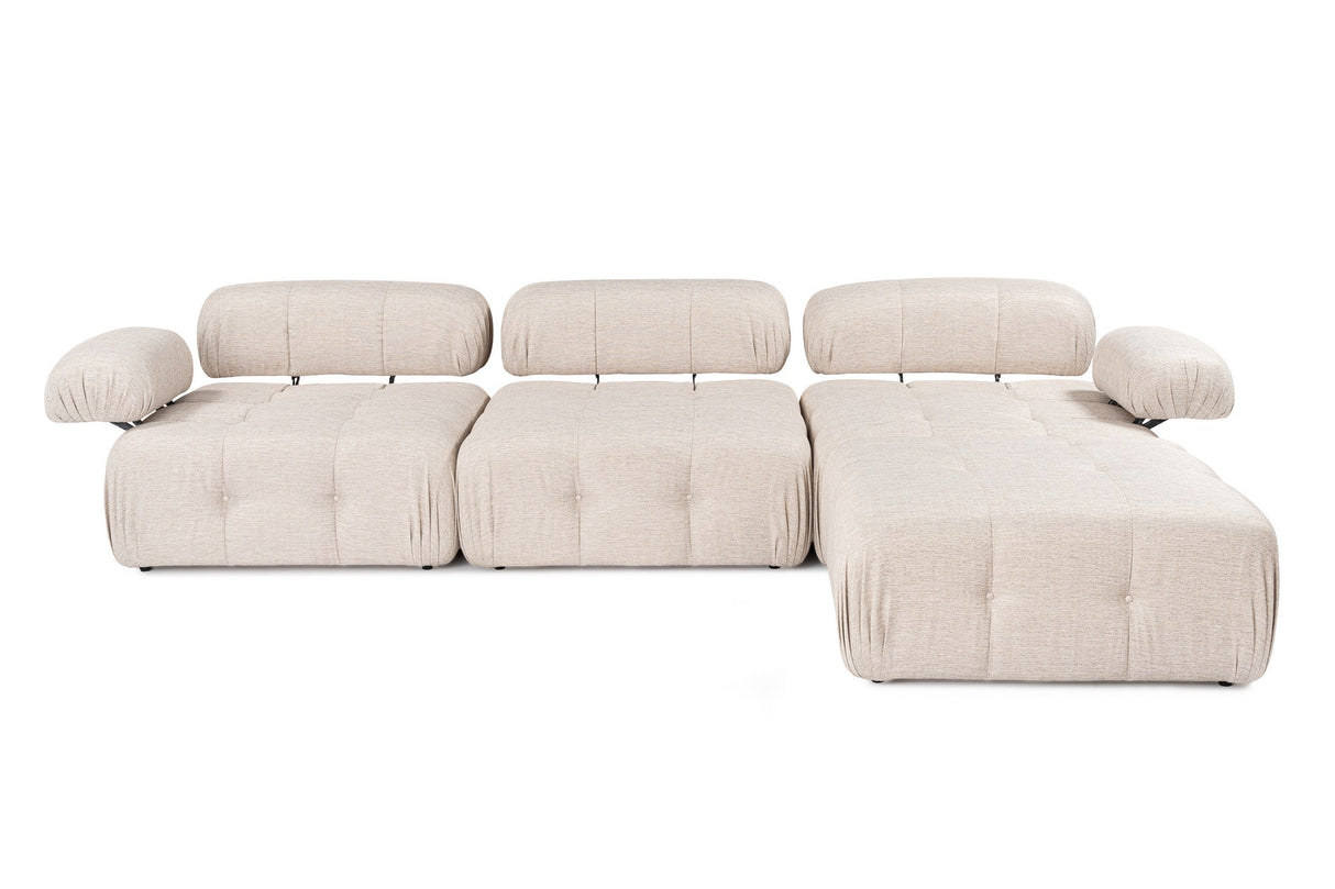 Modular Bank 3-seater with Hocker Doblo Light Beige