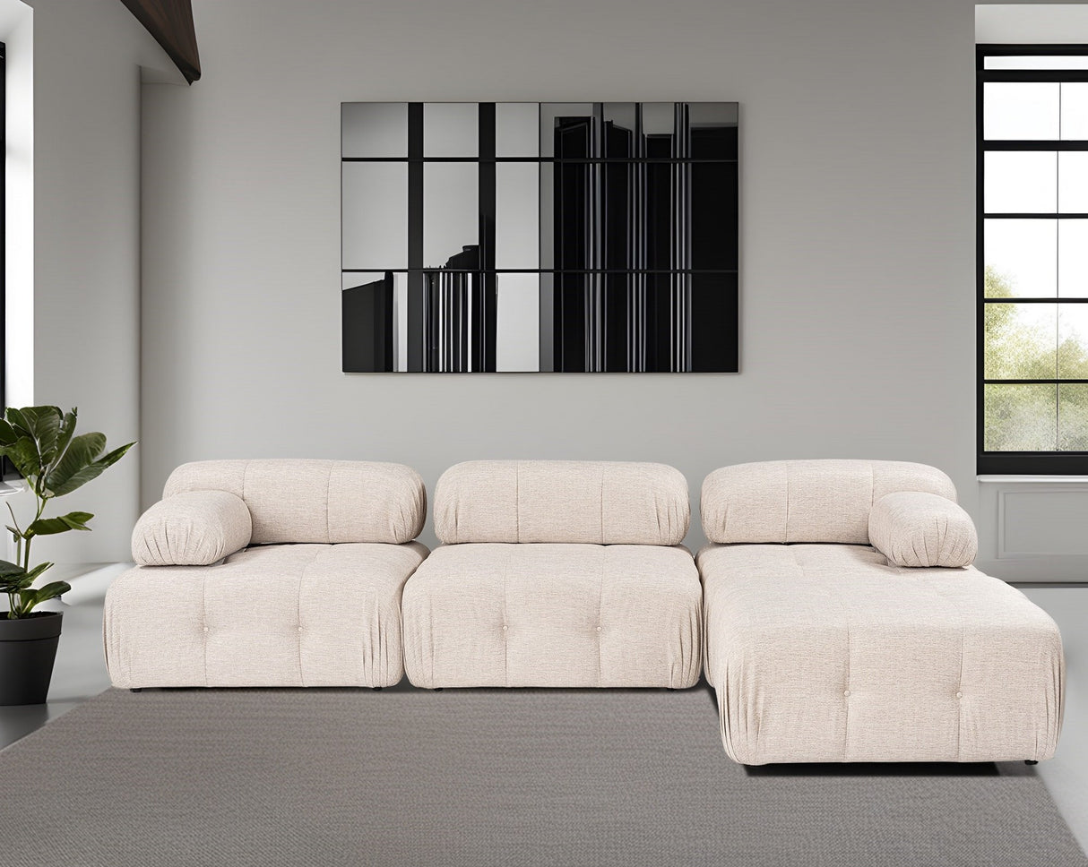 Modular Bank 3-seater with Hocker Doblo Light Beige