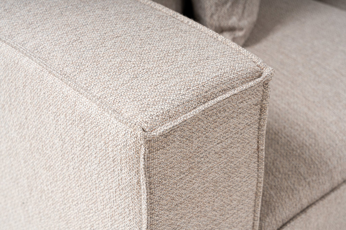 Modular XXL corner sofa beige linen 430 cm wide Sora - right