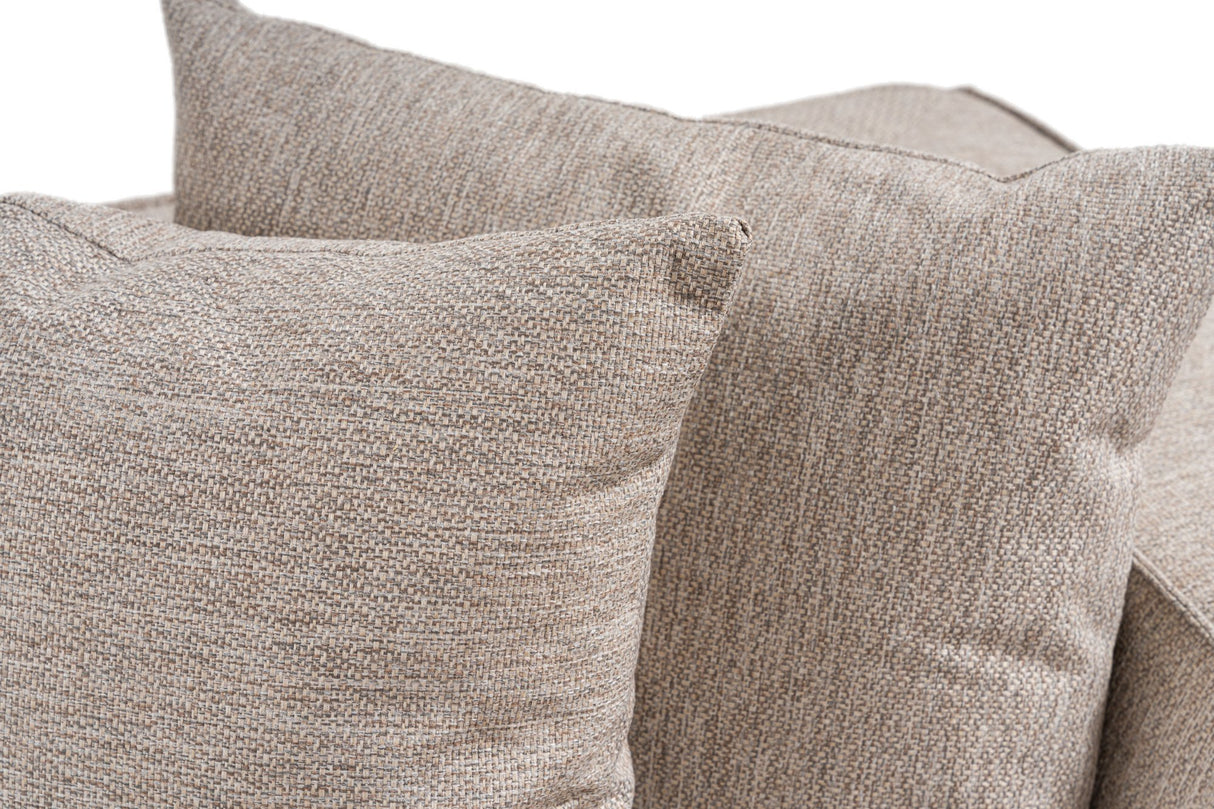 Modular XXL corner sofa beige linen 430 cm wide Sora - right