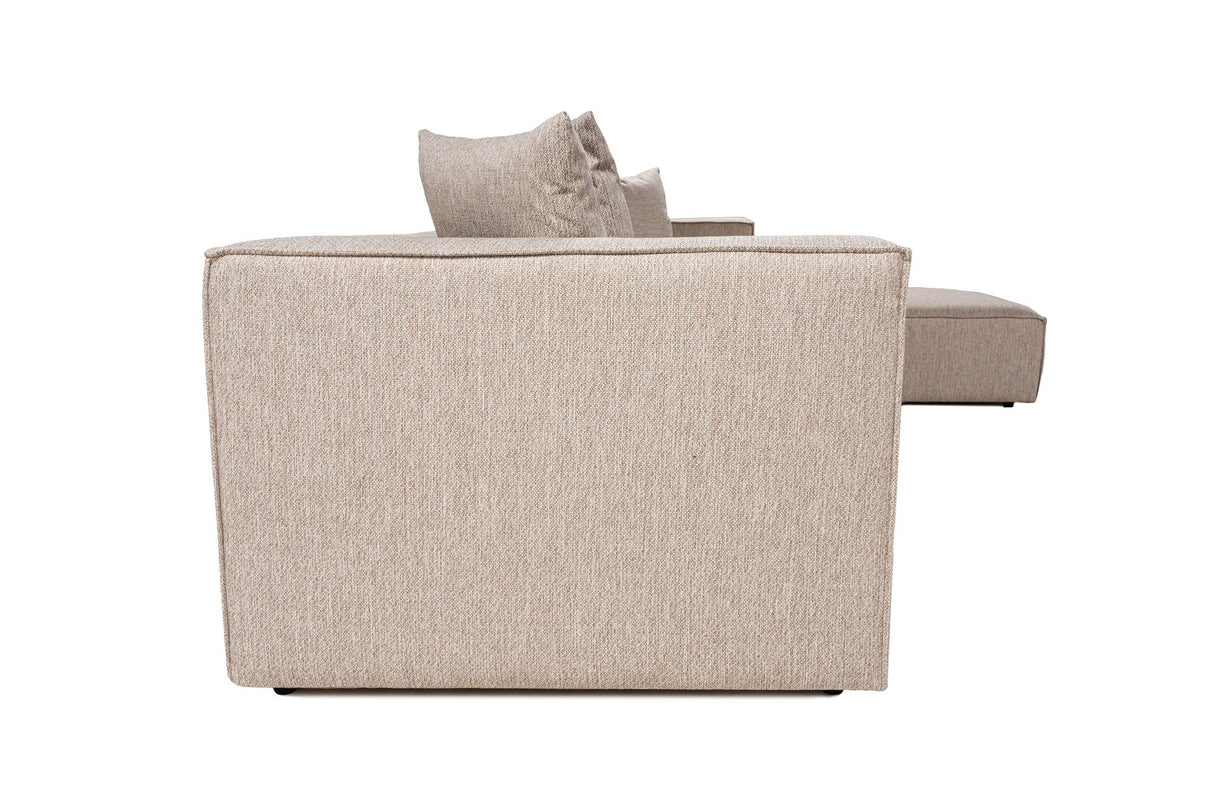 Modular XXL corner sofa beige linen 430 cm wide Sora - right