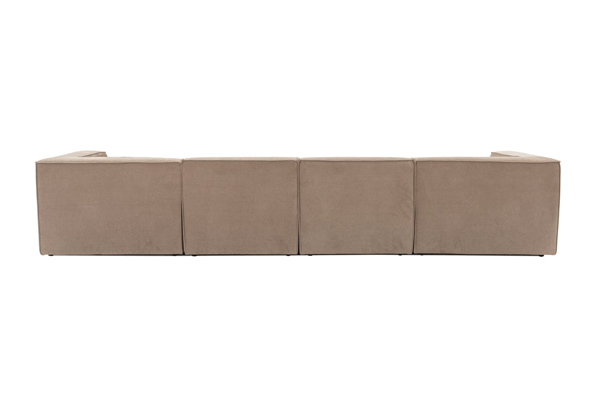 Modular XXL corner sofa cappuccino linen 430 cm Sora - right