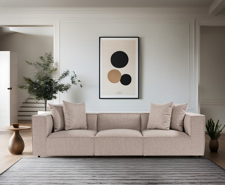 Modular XXL 3-seater sofa Sora 325 cm wide in Beige linen
