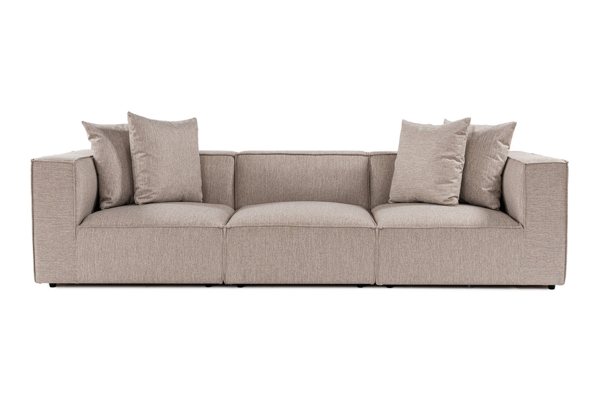 Modular XXL 3-seater sofa Sora 325 cm wide in Beige linen