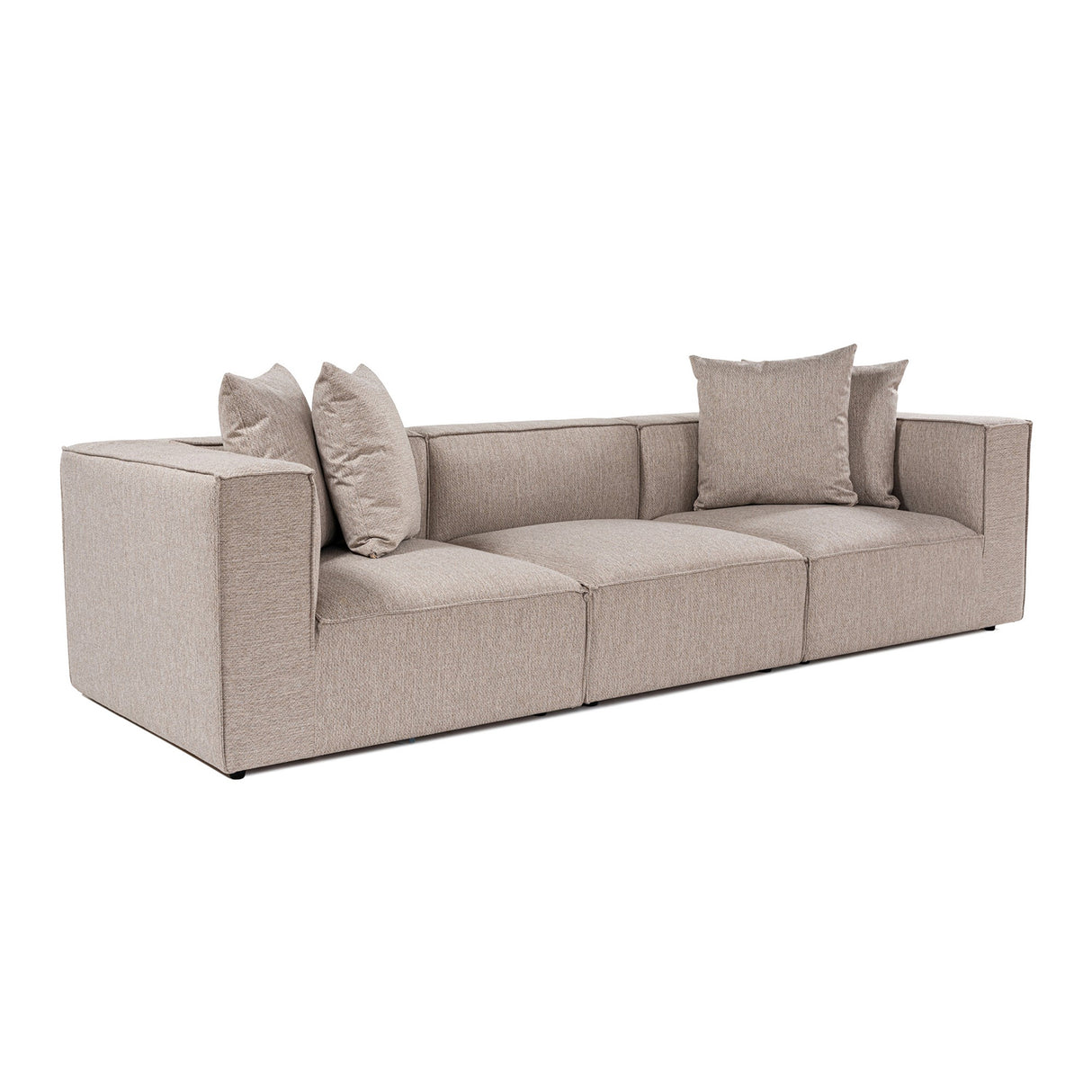 Modular XXL 3-seater sofa Sora 325 cm wide in Beige linen