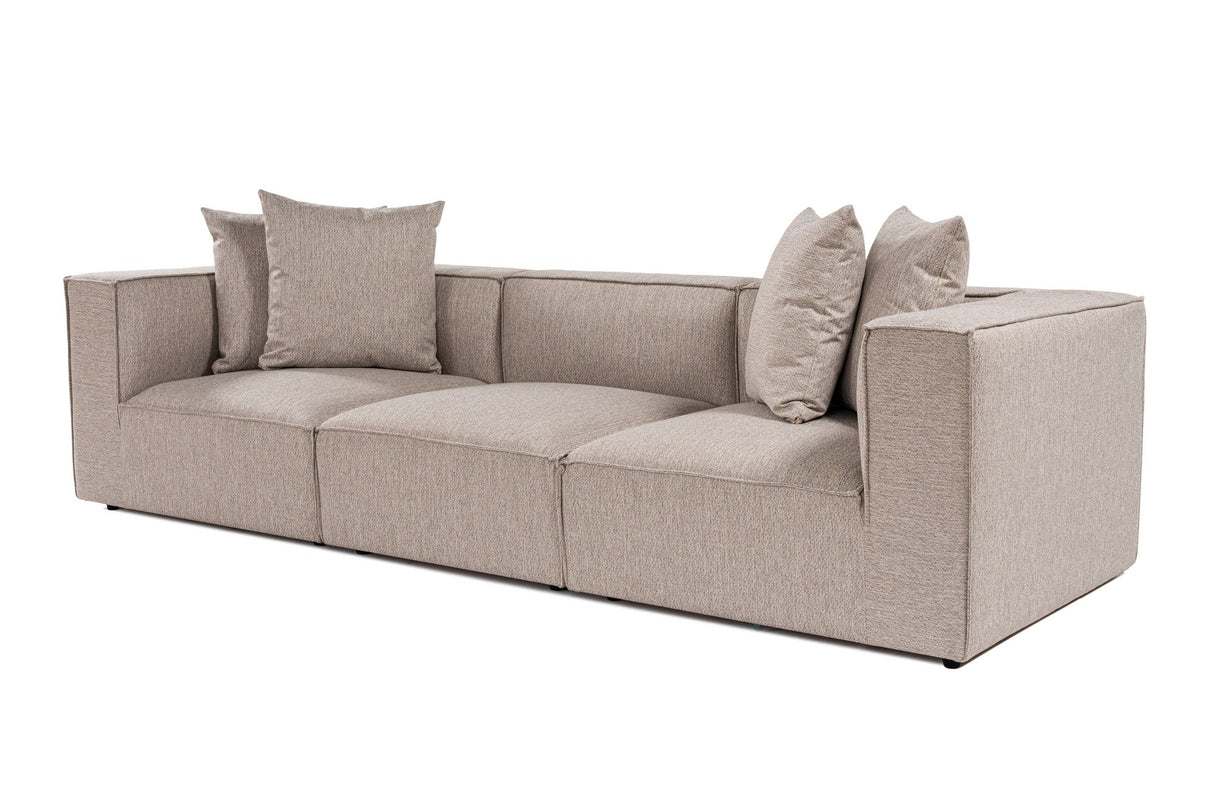 Modular XXL 3-seater sofa Sora 325 cm wide in Beige linen