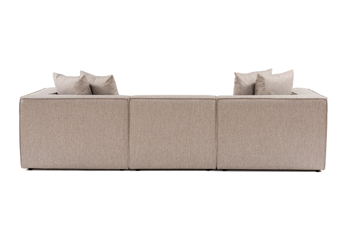 Modular XXL 3-seater sofa Sora 325 cm wide in Beige linen