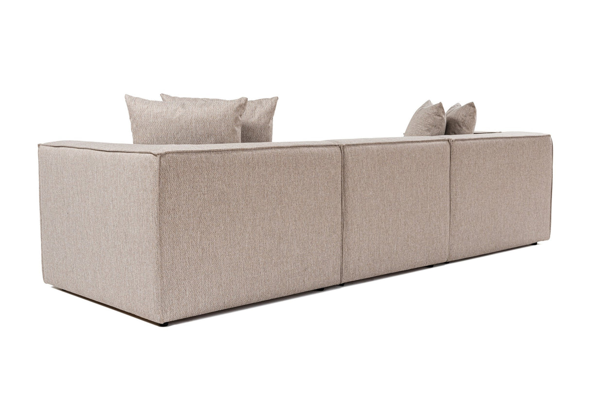 Modular XXL 3-seater sofa Sora 325 cm wide in Beige linen