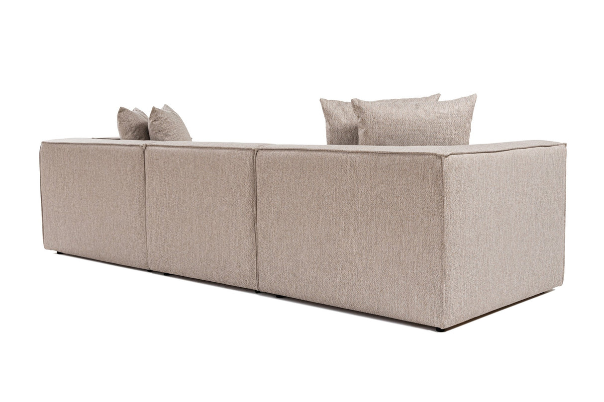 Modular XXL 3-seater sofa Sora 325 cm wide in Beige linen