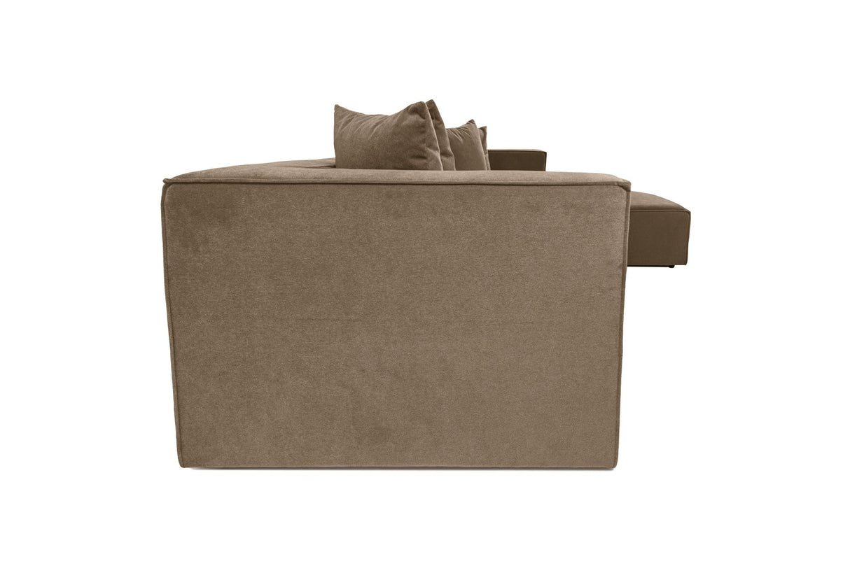 Modular XXL corner sofa brown linen 430 cm wide Sora - right