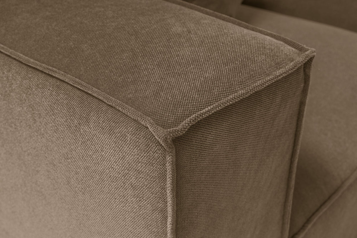 Modular XXL corner sofa brown linen 430 cm wide Sora - right