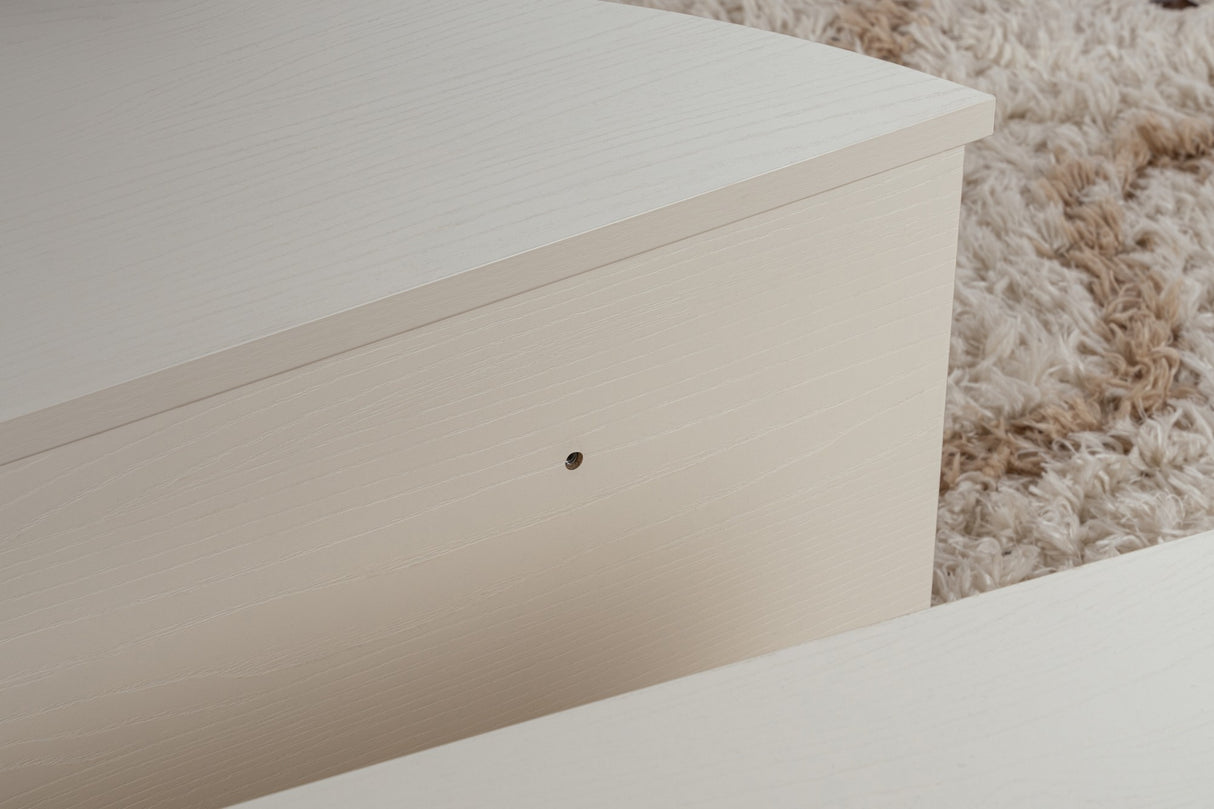 Round Coffee Table Wood White 85 cm Wood-look Melamine Orin