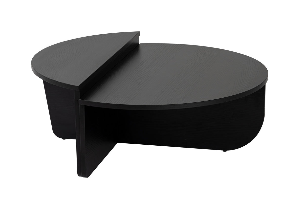 Round Coffee Table Black Tiered Melamine 85 cm Orin