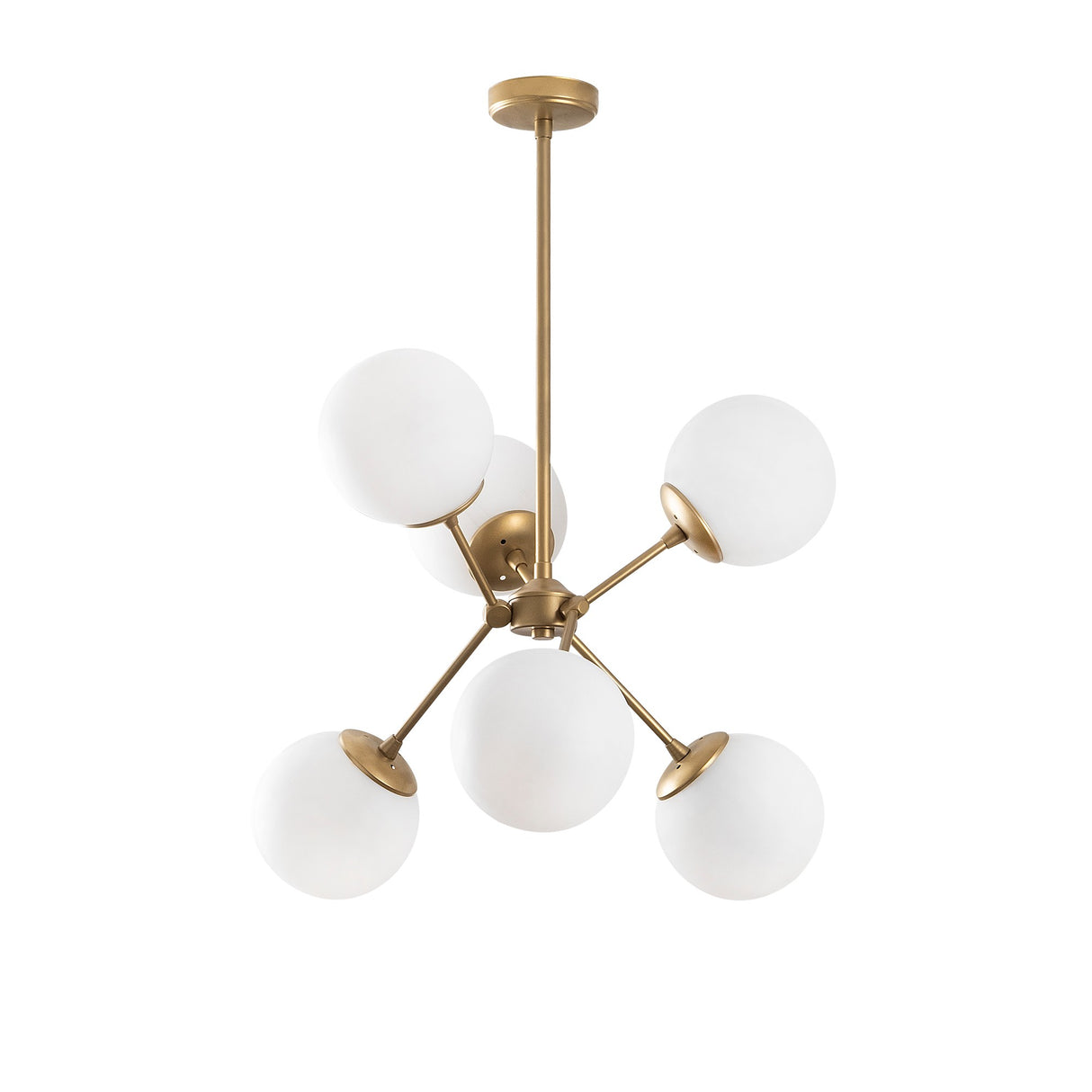 Chandelier 6-light Gold Glass Sereno