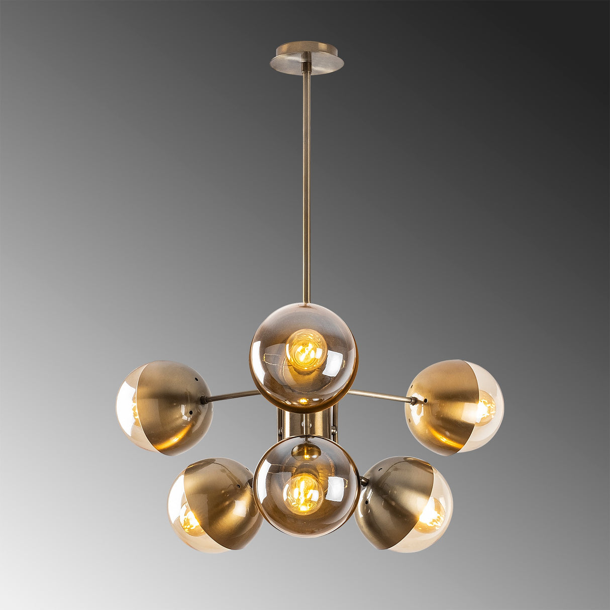 Chandelier 10-light Bronze-colored Glass Carina