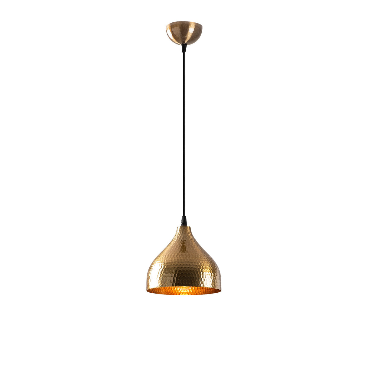 Round Pendant Lamp Bronze-colored Metal Eclipse
