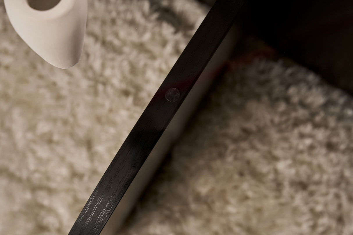 Aris Round Coffee Table 75 cm Tinted Glass - Black Base