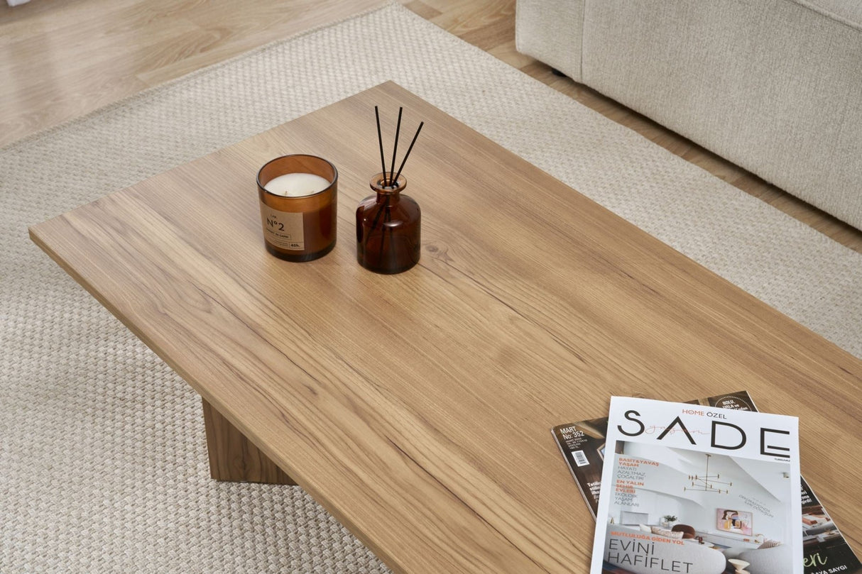 Coffee table Sabin Oak 119x60x40 cm Melamine