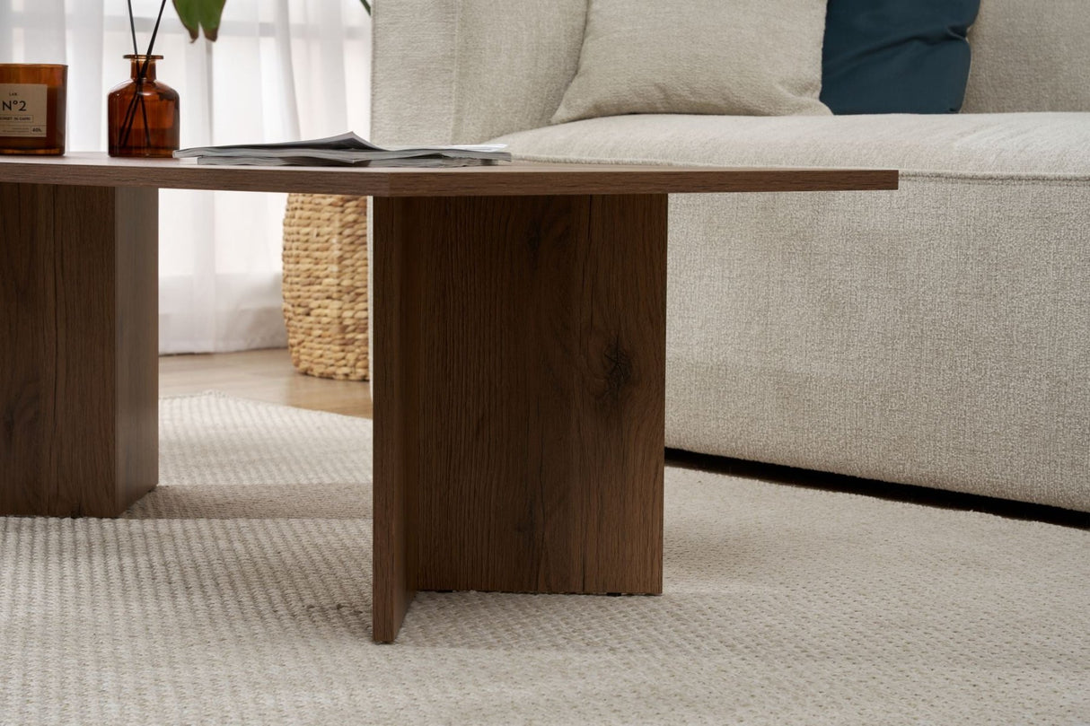 Living room table Sabin Walnut 119x60 cm Melamine