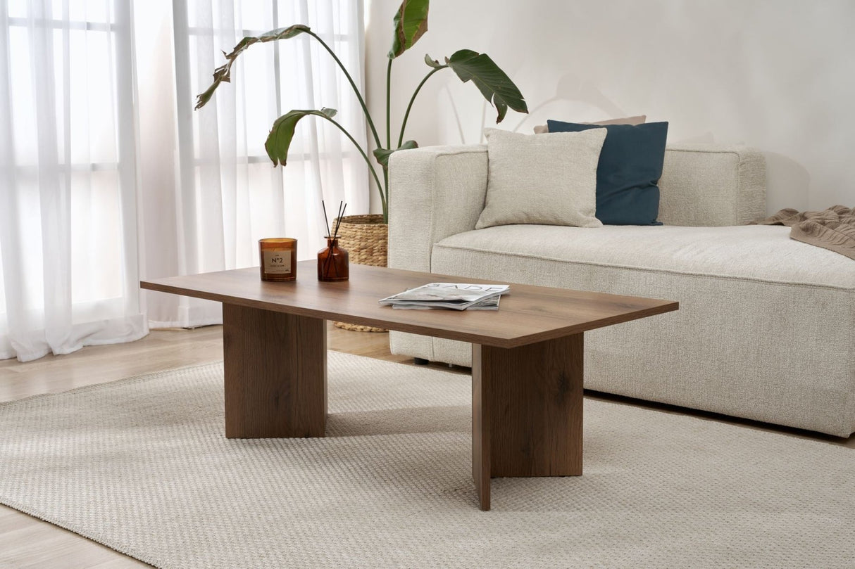 Living room table Sabin Walnut 119x60 cm Melamine
