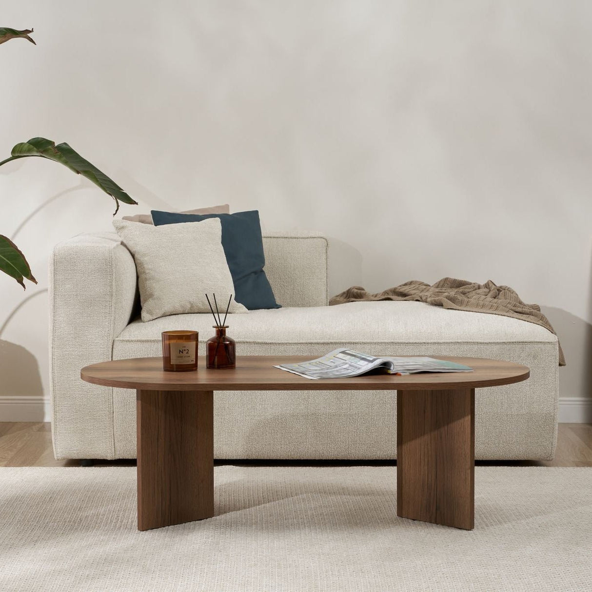 Sable Coffee Table Walnut 119x60 cm Walnut Melamine