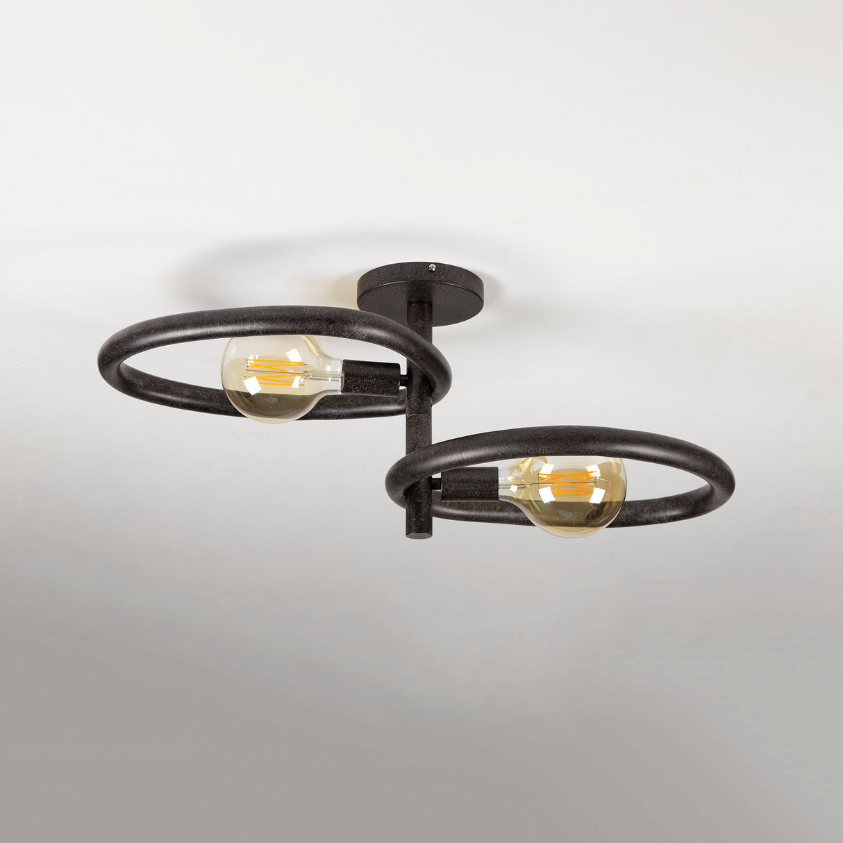 Ceiling lamp Nova Duo 2-lights - Black Metal